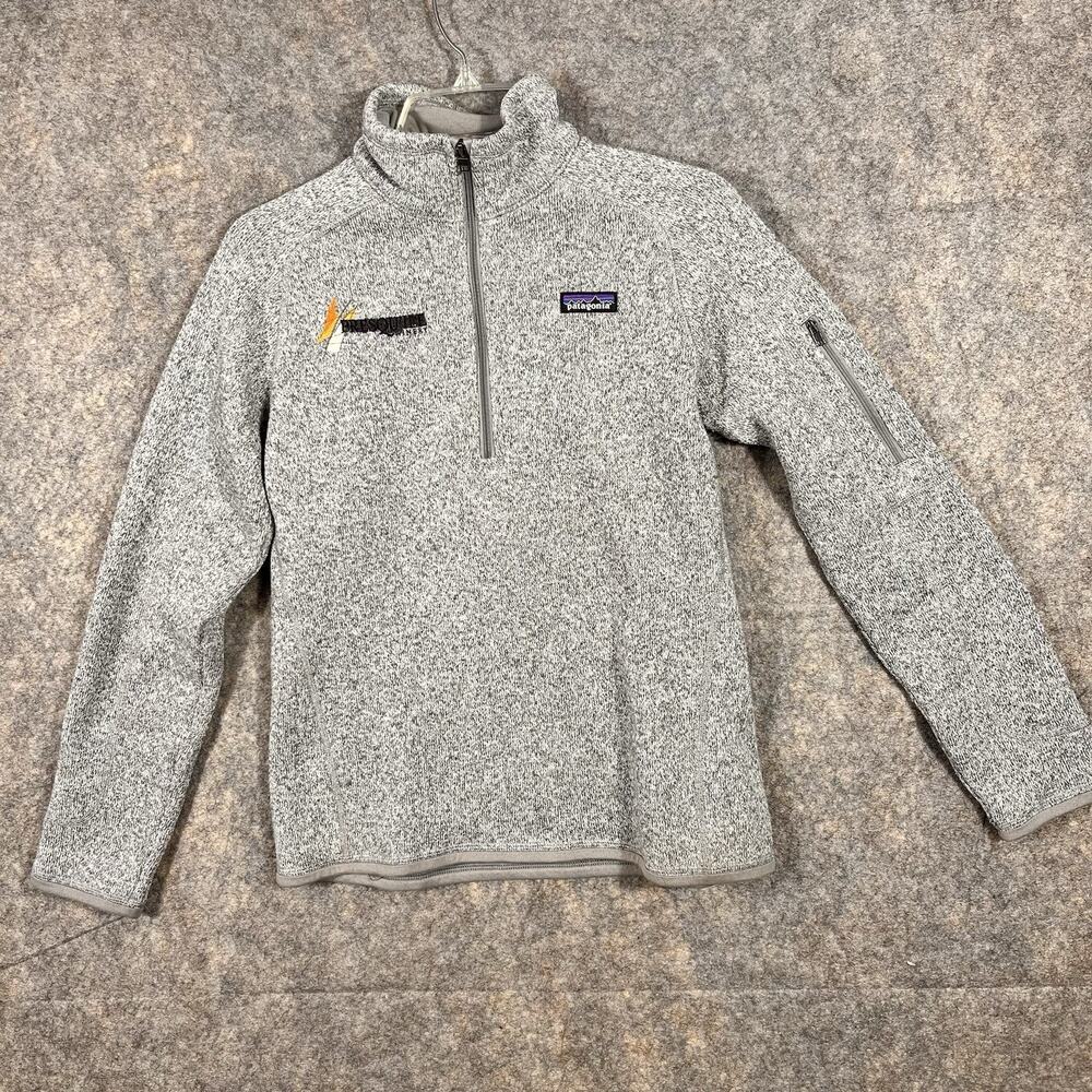 Patagonia‎ Better Sweater Women’s Medium Gray 1/4 Zip Fleece Company Embroidered
